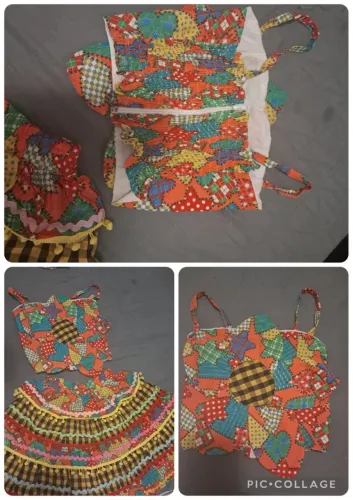 Conjunto Cropped +Saia, infantil .tamanho 12/14 anos