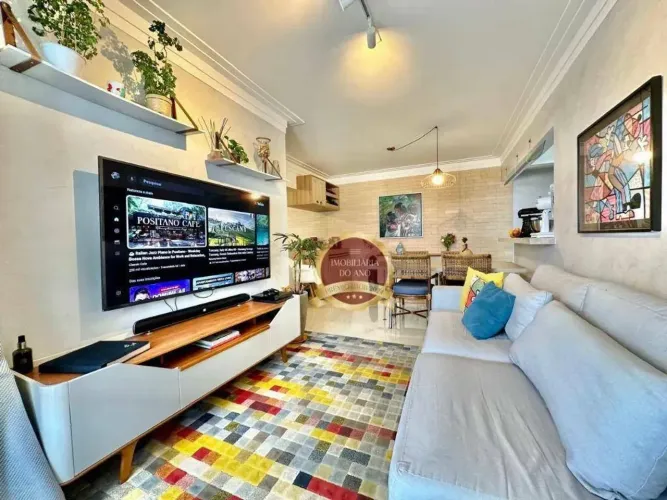 Apartamento 3 quartos com 2 vagas com vista mar mobiliado no Cantão do Forte