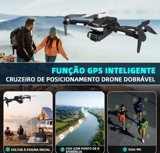 DRONE NOVO GPS MOTRES BRUXELES 2 BATERIAS FOT FILM TEMP REal