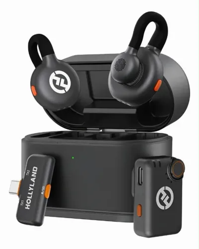 Hollyland Lark M2S Mini Combo USB-C e Câmera | Microfone de Lapela Sem Fio