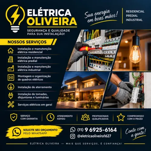? PRECISOU DE ELETRICISTA? CHAME A ELÉTRICA OLIVEIRA!