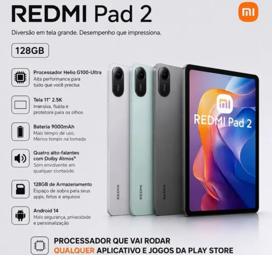 Tablet Xiaomi Redmi pad 2 wi-fi 256 novo