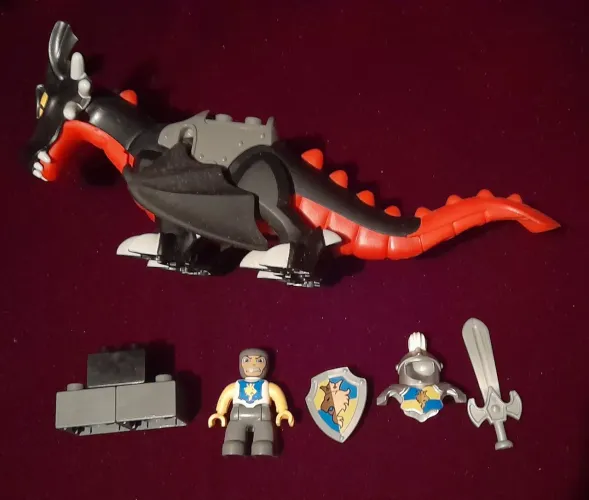 [Conjunto 4784] LEGO DUPLO | COMPLETO Castle Black Dragon de 2005 Lego Medieval Cavaleiro