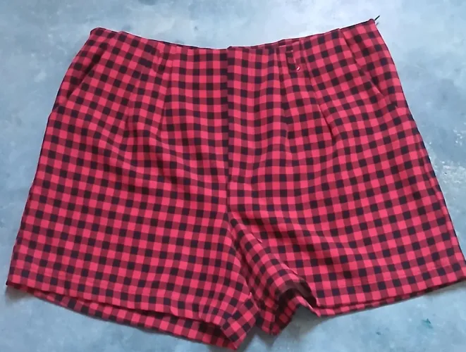 Short Plus Size, vernelho xadrez, G1