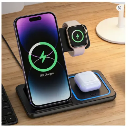 Carregador Dock Station P/ Apple Watch Airpod iPhone Samsung