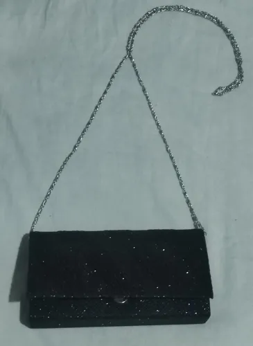 Bolsa Feminina para Festa Preta com Brilho 