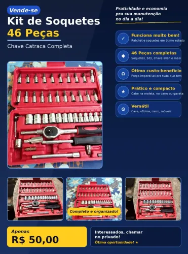 Kit de ferramentas com 46 peças