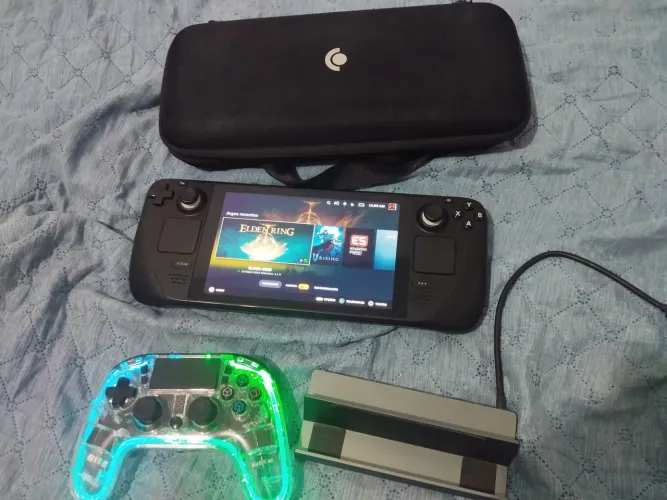 STEAM DECK + KIT COMPLETO + CONTROLE + DOCK METÁLICA (venda ou troca)