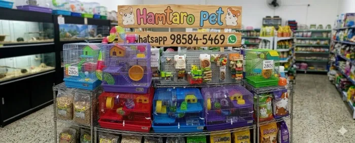 Gaiola com tubos para hamster e roedores