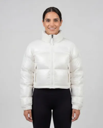 Jaqueta feminina The North Face Nuptse Cropped frio neve