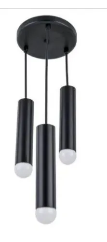 pendente tubo 3 lâmpadas metal mini tube auremar