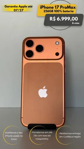 iPhone 17 Pró Max 256 gb 97% bateria garantia Apple
