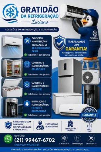 Instalação e manutenção de Ar condicionado SPrit, geladeira, freezer em geral