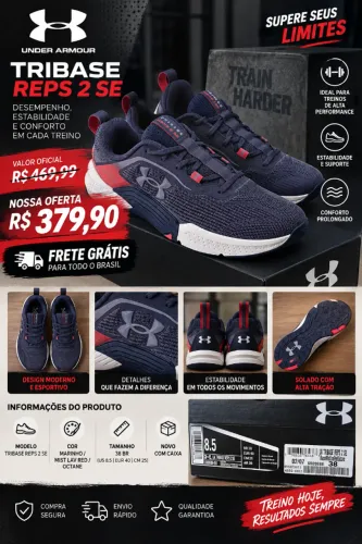 Tênis Under Armour Tribase Reps 2 SE Masculino 38 - Novo com Caixa
