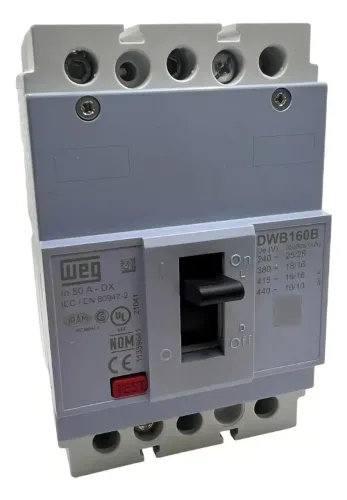 Disjuntor caixa moldada WEG Dwb160 b50 50A 3P 16KA 380V