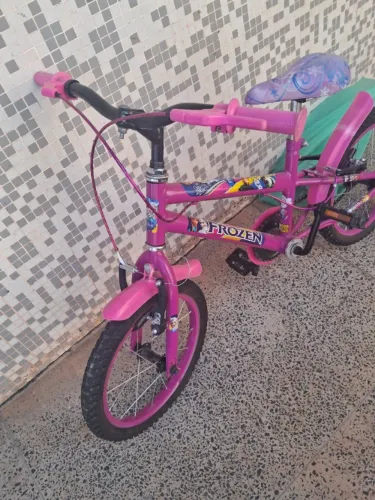 Bicicleta Infantil Feminina Aro 16 - Rosa - Personagem Frozem Bicicleta