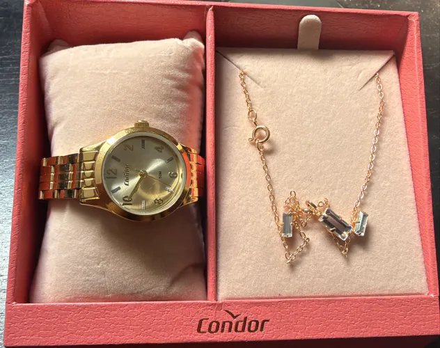 Relógio Feminino Condor + Colar