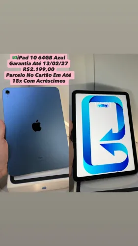 iPad 10 64GB Azul - Garantia Até 13/02/27 (Usado)