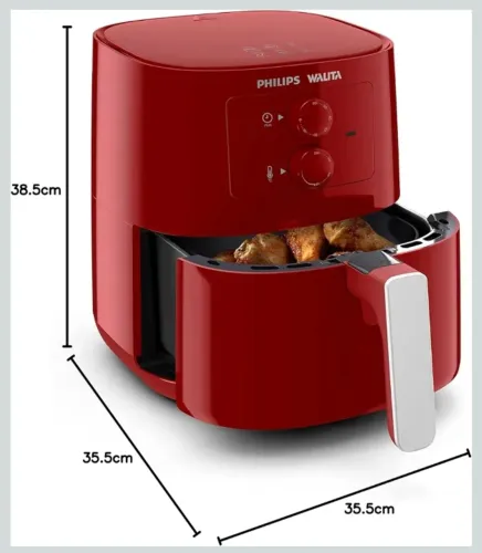 Fritadeira Airfryer Série 3000, Philips Walita, com 4.1L de capacidade, Vermelha, 1400W
