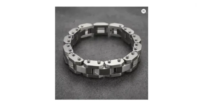 Pulseira masculino de aço inoxidável - prata