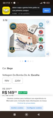 Colchão pneumático anti escaras, semi-novo