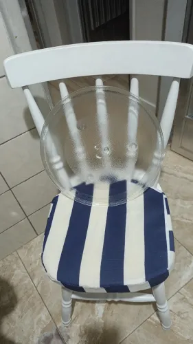 Prato de Vidro para Micro-ondas 34cm em perfeito estado de conservação.