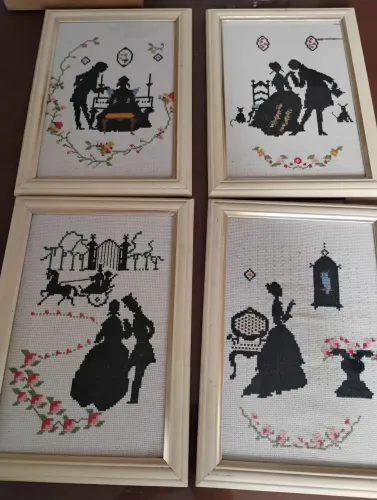 Lindos quadros decorativos bordados a mão ponto cruz