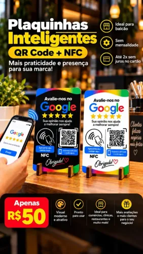 Placa Avaliação Google