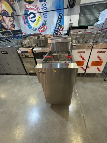 Fritadeira a gás zona fria óleo 2 cestos Skymsen