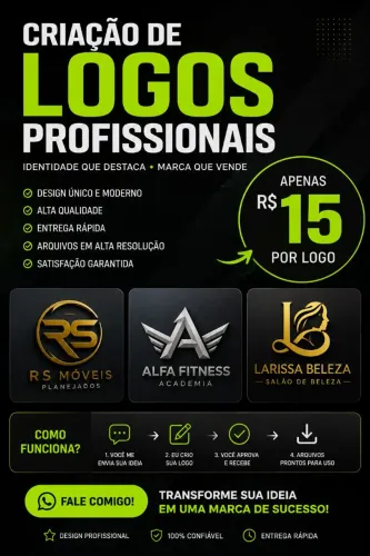 "Crio logos profissionais do jeito que você escolher