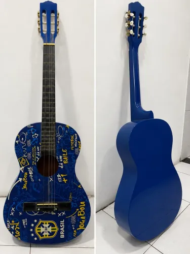 ? Violão Azul Personalizado Brasil,conservado