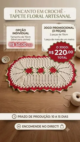 Tapete Floral de Crochê