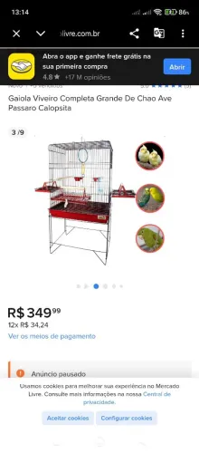 Vendo gaiola usada poucos dias