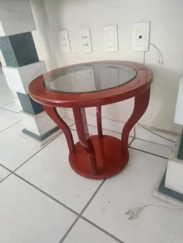 Banqueta colonial com.vidro