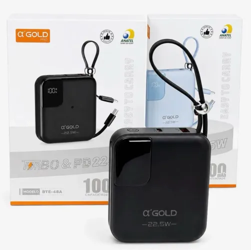 Carregador Portátil AGold 10000mAh Turbo 22.5W Tip