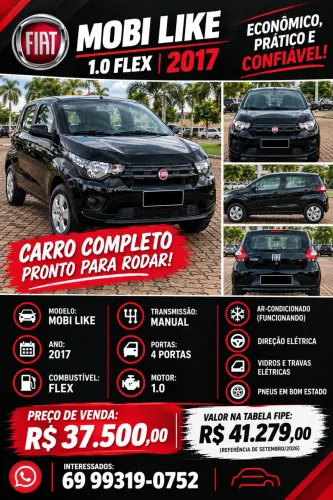 Fiat Mobi Like 1.0 Fire Flex 5P. 2017