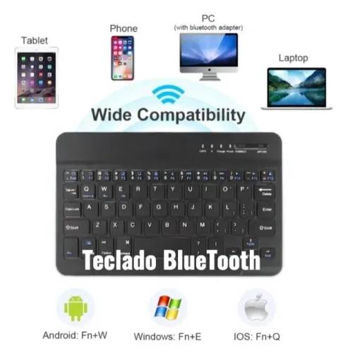 Mini Teclado Slim Bluetooth Celular Pc Tablet e Apple Novo
