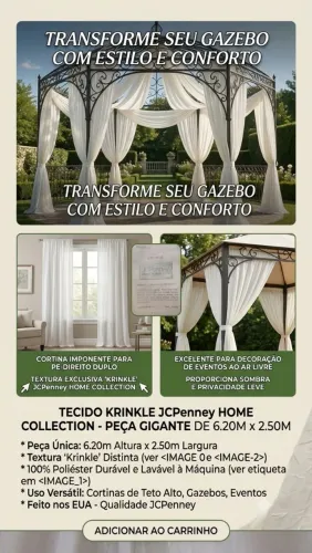Par Tecido Krinkle JCPenney Importado - 2 Peças De 6,20m X 2,50m
