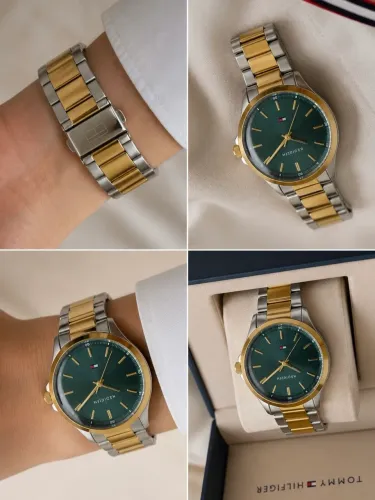 Relógio Tommy Hilfiger dourado e prata