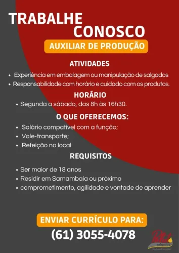 Auxiliar de Produção/ Motorista