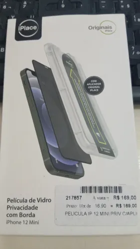 Vendo 2 películas(já com aplicador), de Vidro Privacidade com Borda própria para IPhone 12