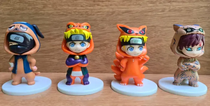 Coleção Naruto pijama - 8cm - Pakkun, Naruto e Gaara