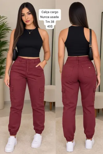 Calça cargo tm 38 nunca usada