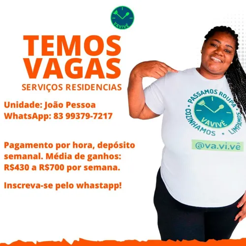 Vaga diarista | Faxineira | Limpeza residencial
