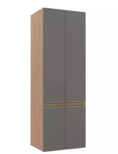 Paneleiro 70cm 4 Portas 100% MDF Cozinha Modulada Gold Robel Hanover/Cinza