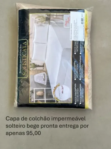 Capa de colchão impermeável solteiro bege pronta entrega por apenas 95,00