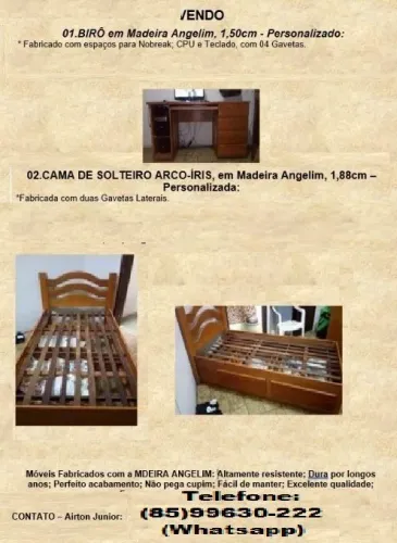 ESCRIVANI DE A MADEIRA E CAMA ANGELIM