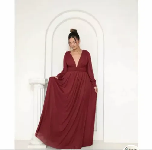 Vestido de madrinha marsala/bordô