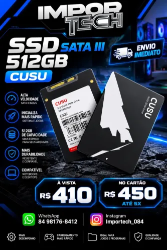 SSD SATA lll 512GB CUSU. @importech_084