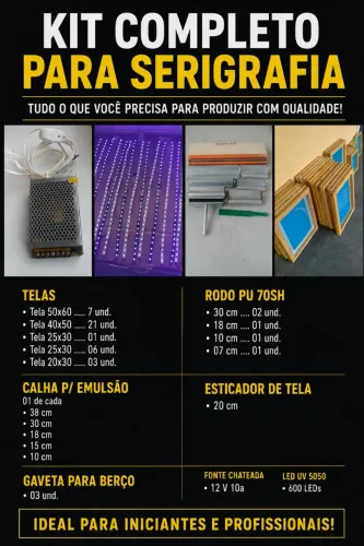 Kit serigrafia opurtunidade pra quem tá começando ou pra quem já trabalha no ramo
